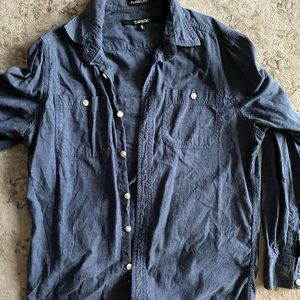 Blue demon like dress shirt
